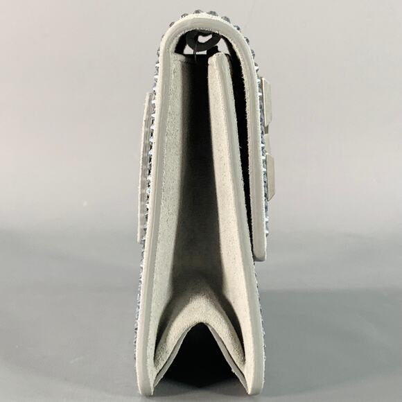 OFF-WHITE JITNEY Grey Rhinestones Leather Crossbody Handbag - Picture 2 of 7